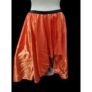 Damsel in the Dress Asymmetrical Orange Skirt w/Black Expandable 19" waist band